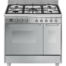 Smeg CC92MX9 90cm Dual Fuel Rangecooker with Double Oven and Gas Hob - Stainless Steel