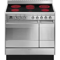 Smeg SUK92CMX9 90cm Electric Rangecooker with Double Oven and Ceramic Hob - Stainless Steel