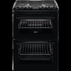 Zanussi ZCG63260BE 60cm Double Oven Gas Cooker with Gas Hob - Black