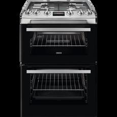 Zanussi ZCG63260XE 60cm Double Oven Gas Cooker with Gas Hob - Stainless Steel