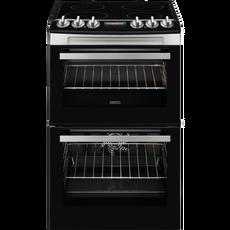 Zanussi ZCV46250XA 55cm Double Oven Electric Cooker with Ceramic Hob - Stainless Steel
