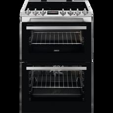 Zanussi ZCV69360XA 60cm Double Oven Electric Cooker with Ceramic Hob - Stainless Steel