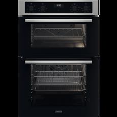 Zanussi ZKCNA4X1 59.4cm Built In Electric Double Oven - Stainless Steel & Black