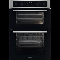 Zanussi ZKCNA7XN 59.4cm Electric Double Oven - Stainless Steel & Black