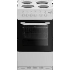 Zenith ZE503W 50cm Electric Single Oven with solid plate - hob White