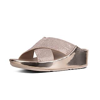 fitflop sola leather slides rose gold