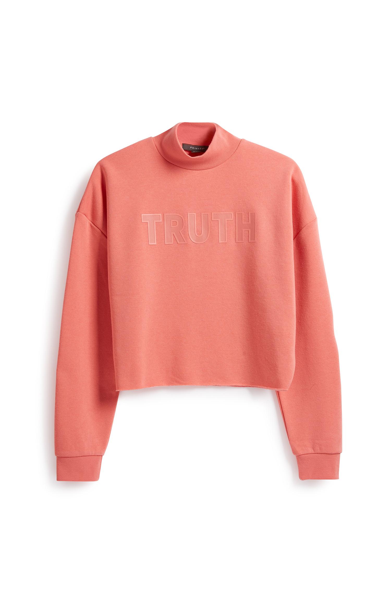 Korallfarbenes Sweatshirt mit Slogan