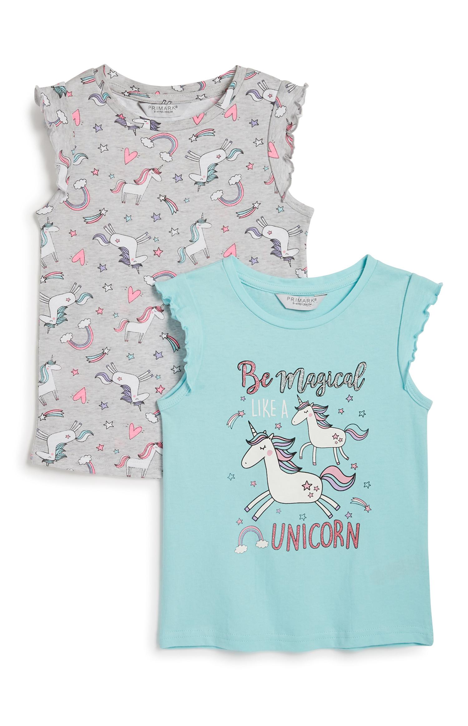 Top mit Einhorn (kl. Mädchen), 2er-Pack