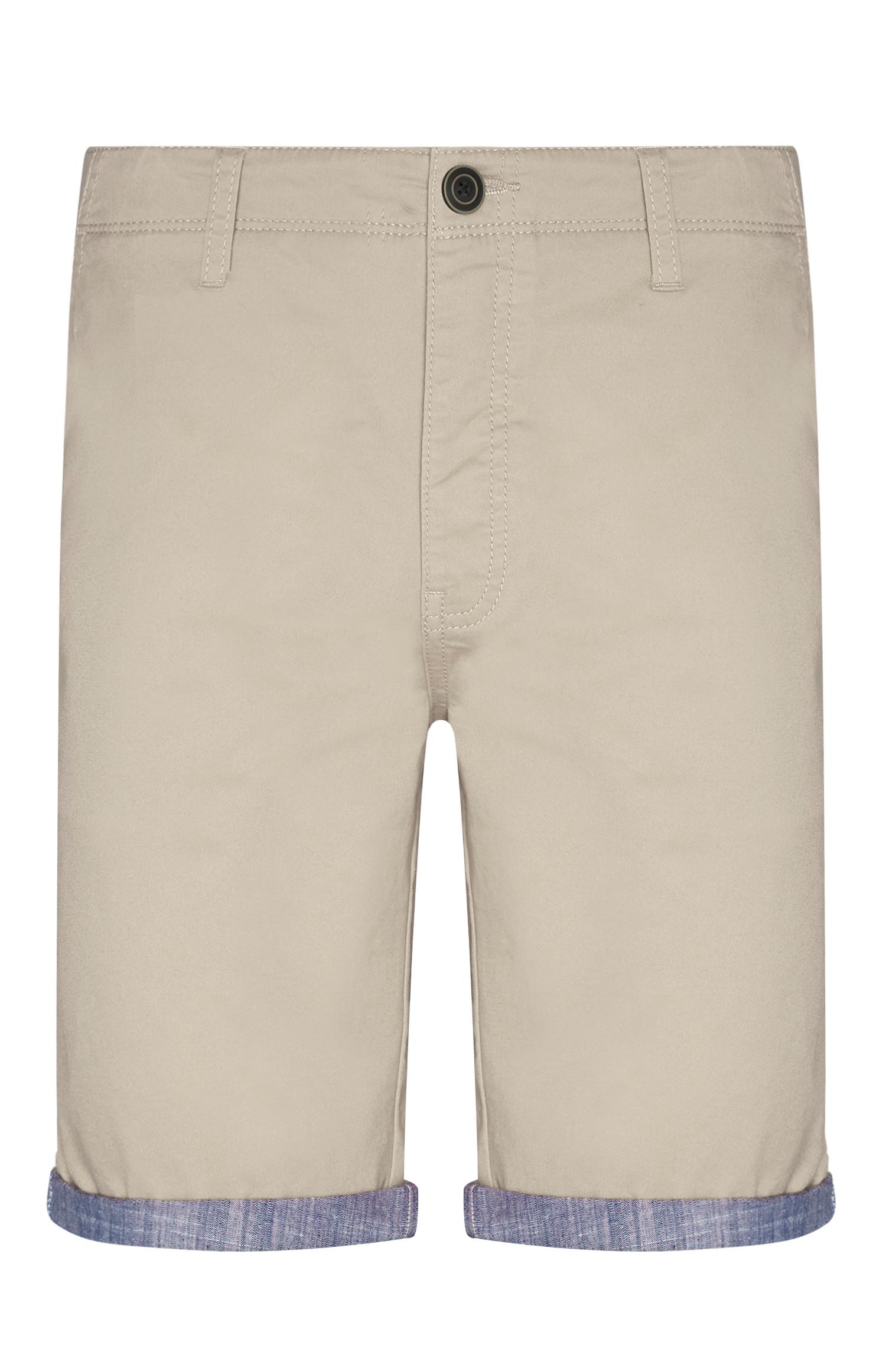Beige Chinoshorts mit Aufschlag