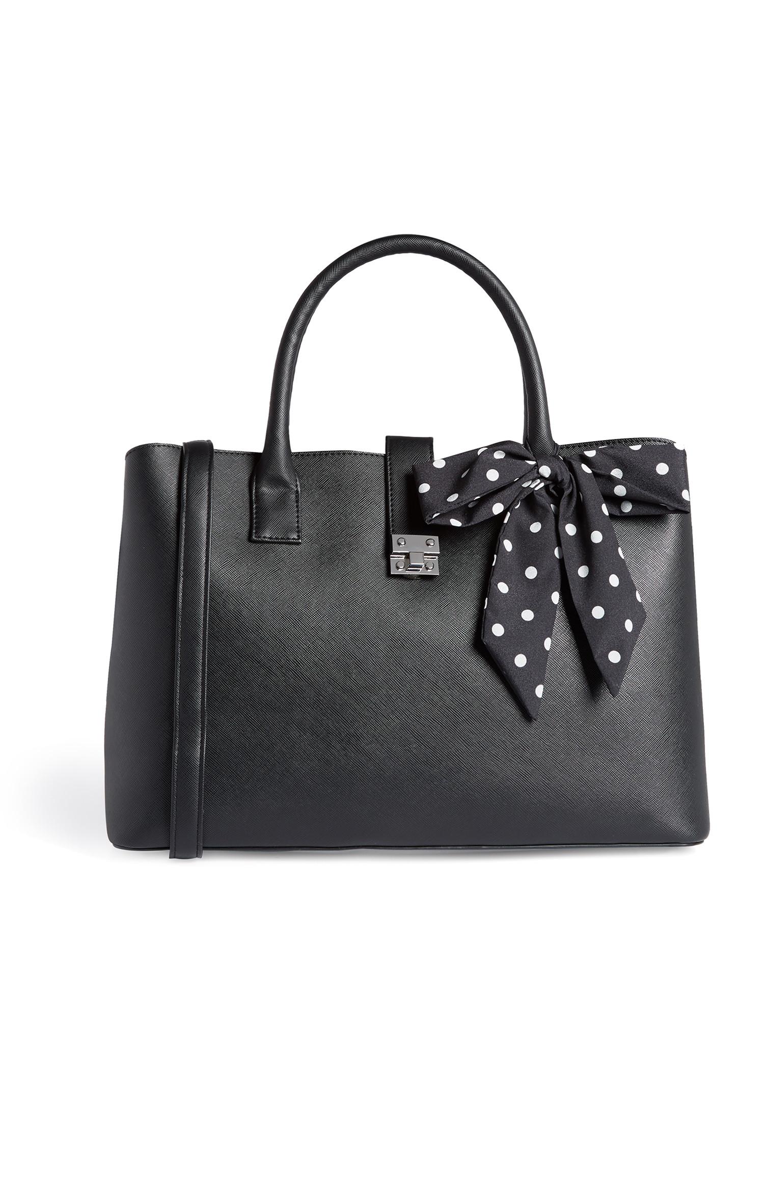 Zwarte schoudertas met strikje