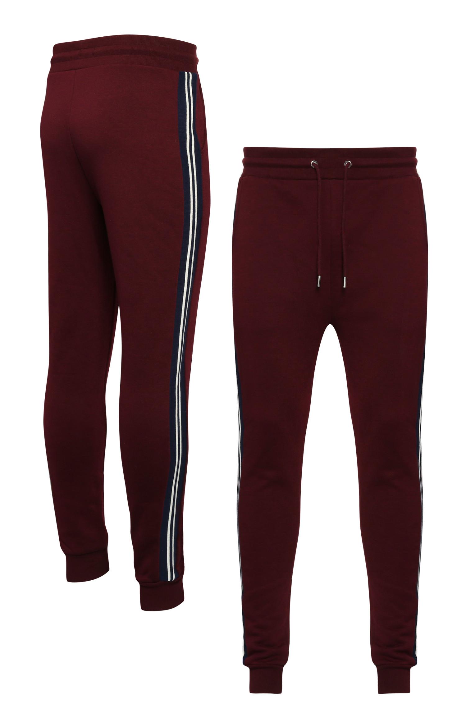 Weinrote Jogginghose mit Seitenstreifen