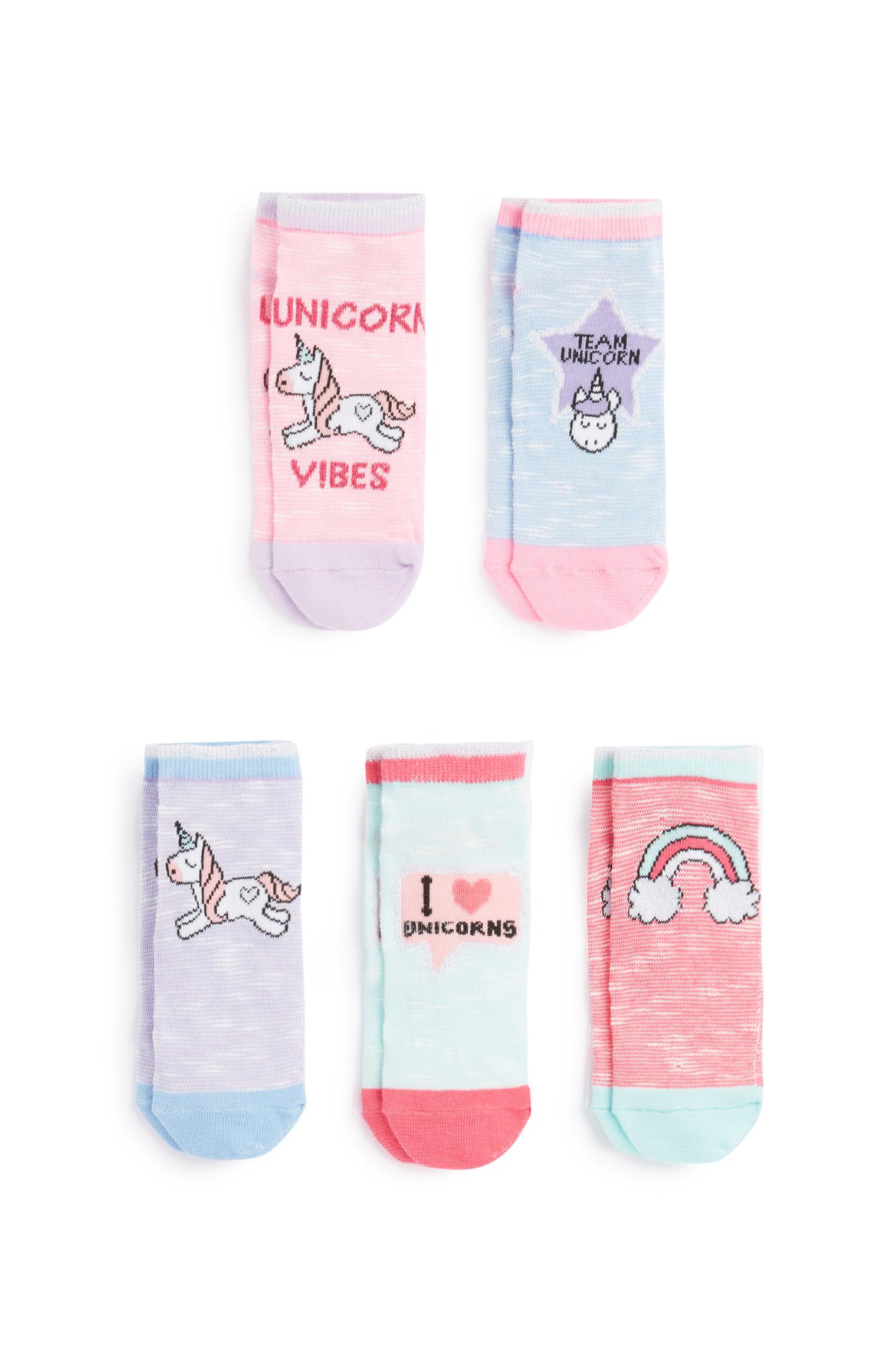 Socken mit Einhorn-Print, 5er-Pack