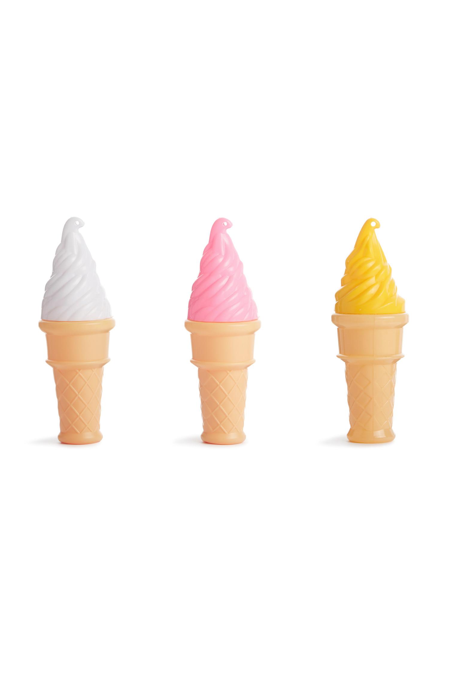 3 bolle di sapone a forma di gelato