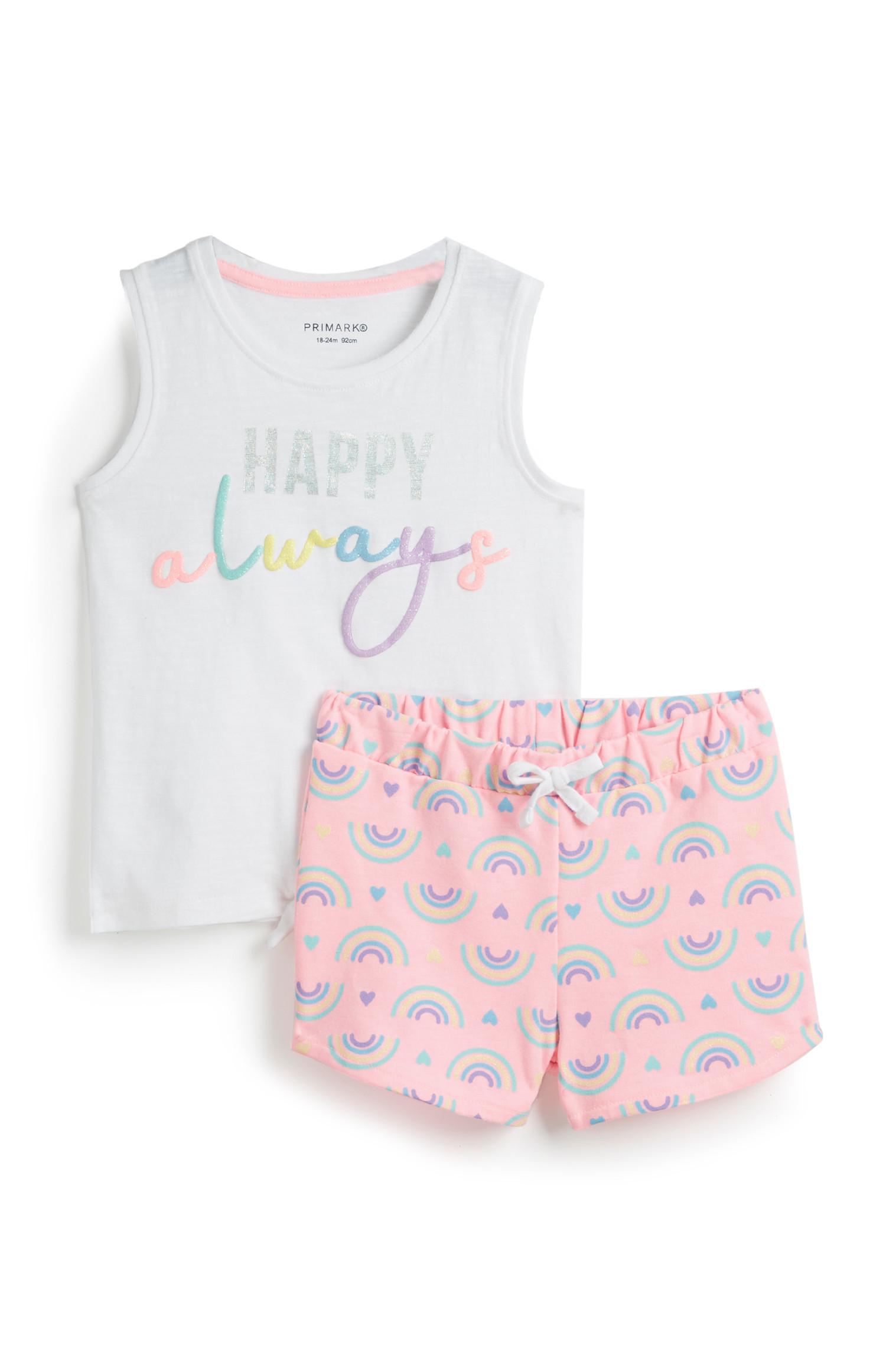 Completo arcobaleno 2 pezzi da bimba
