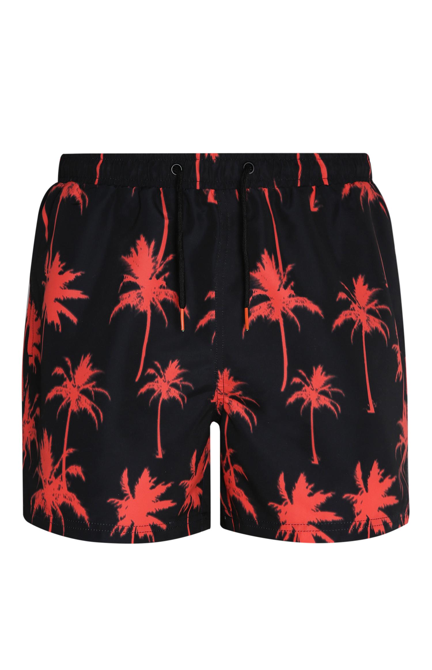Shorts mit neonfarbenem Palmenprint