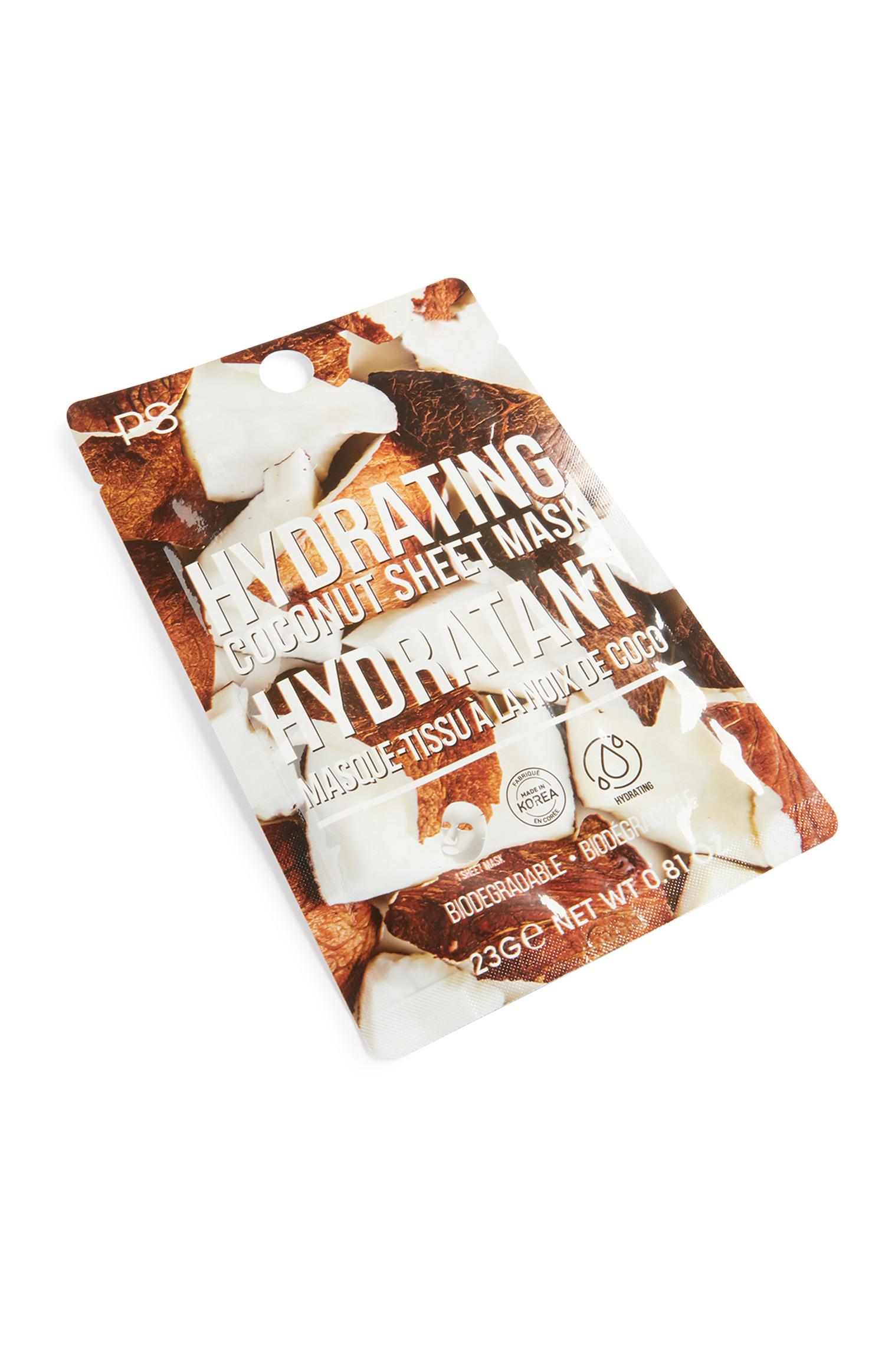 Maschera idratante in tessuto al cocco