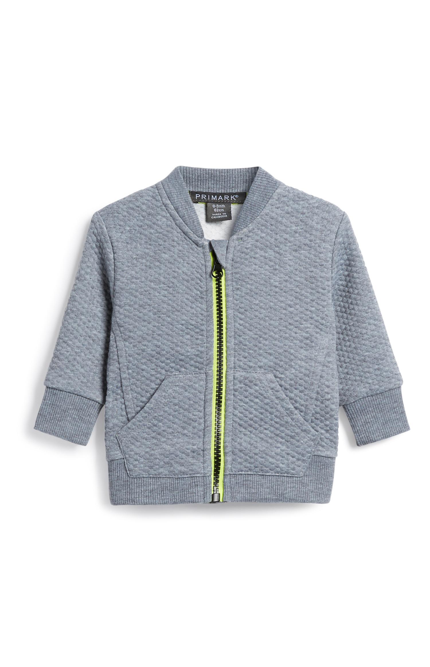 Felpa grigia con cappuccio da bimbo