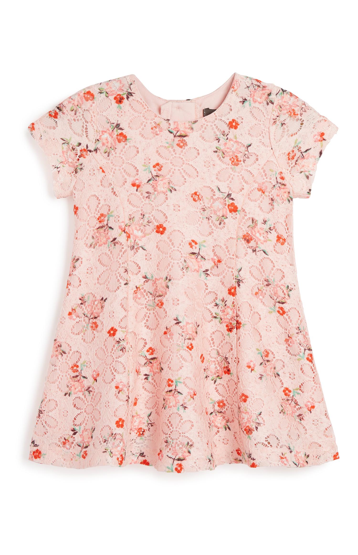 Abito rosa a fiori da bimba