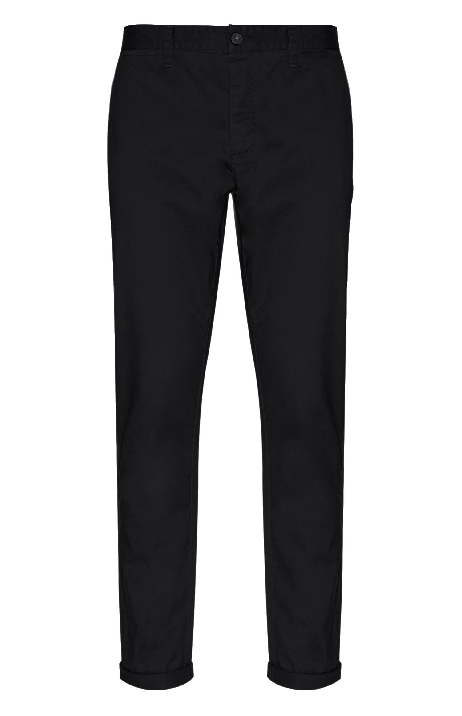 Schwarze Stretch-Chinohose