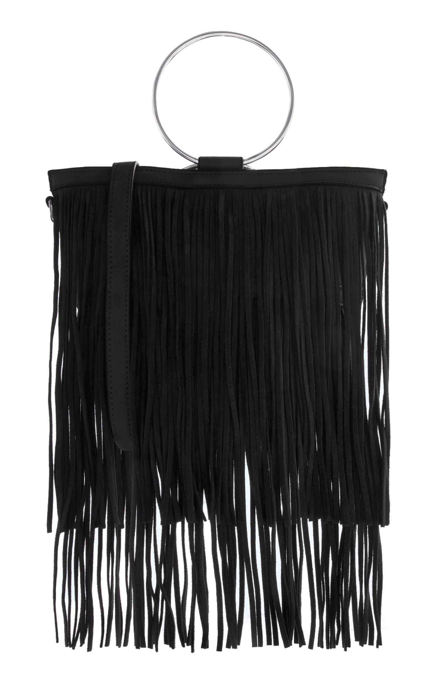 Zwarte tas met franje