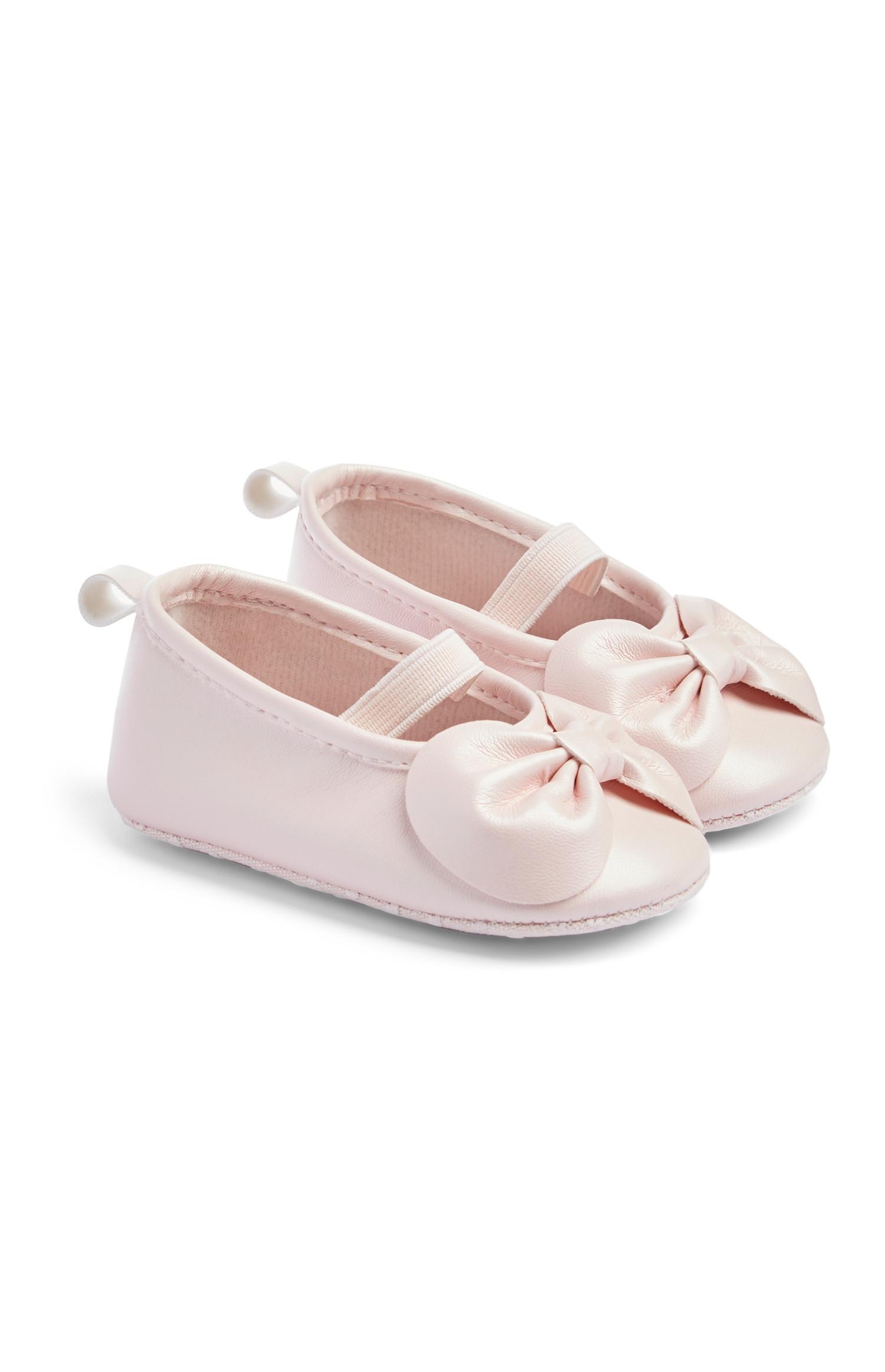 Rosa Schuhe mit Schleifen für Babys (M)
