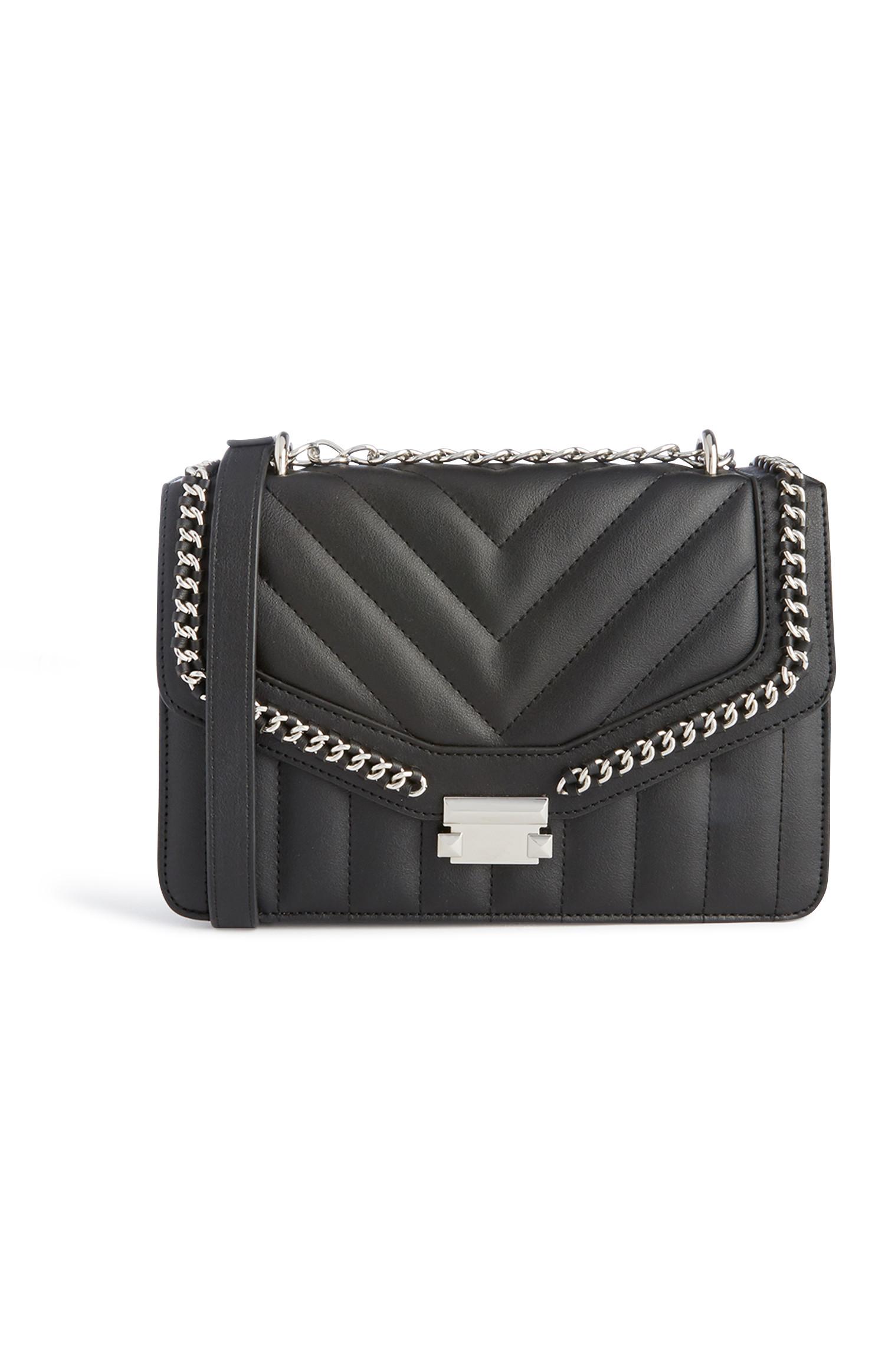 Zwarte doorgestikte tas