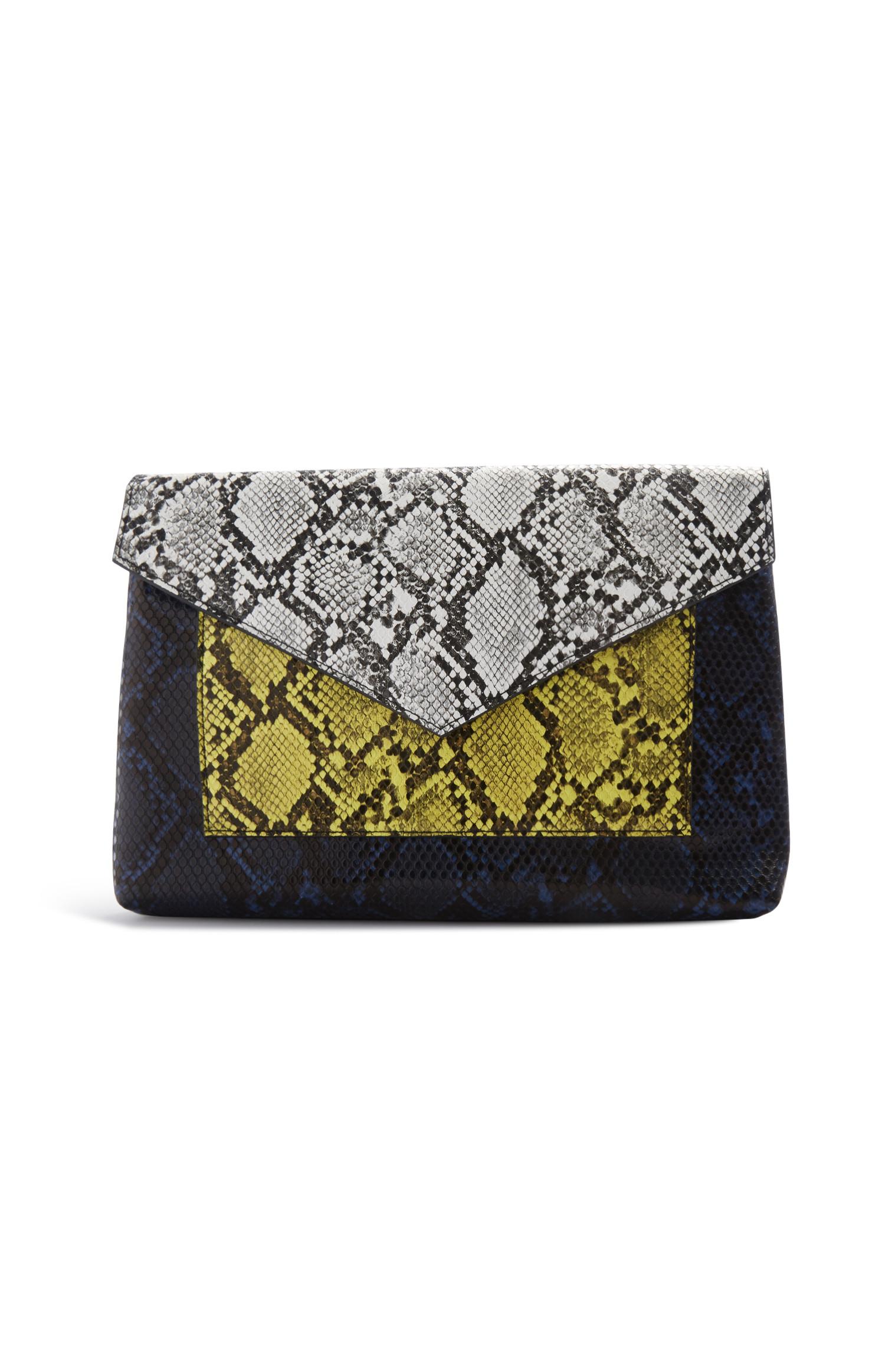 Clutch met slangenprint