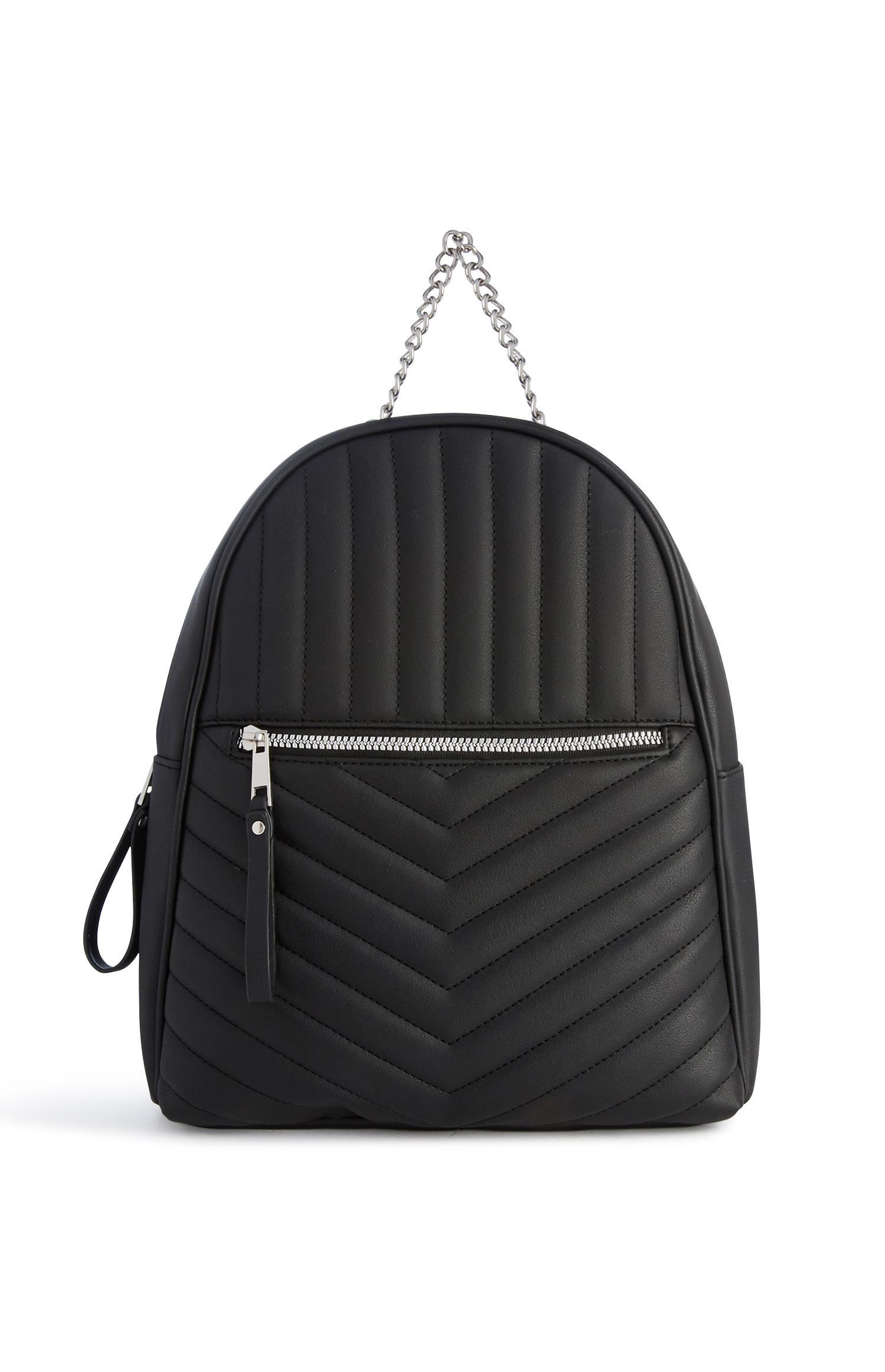 Zwarte doorgestikte rugzak