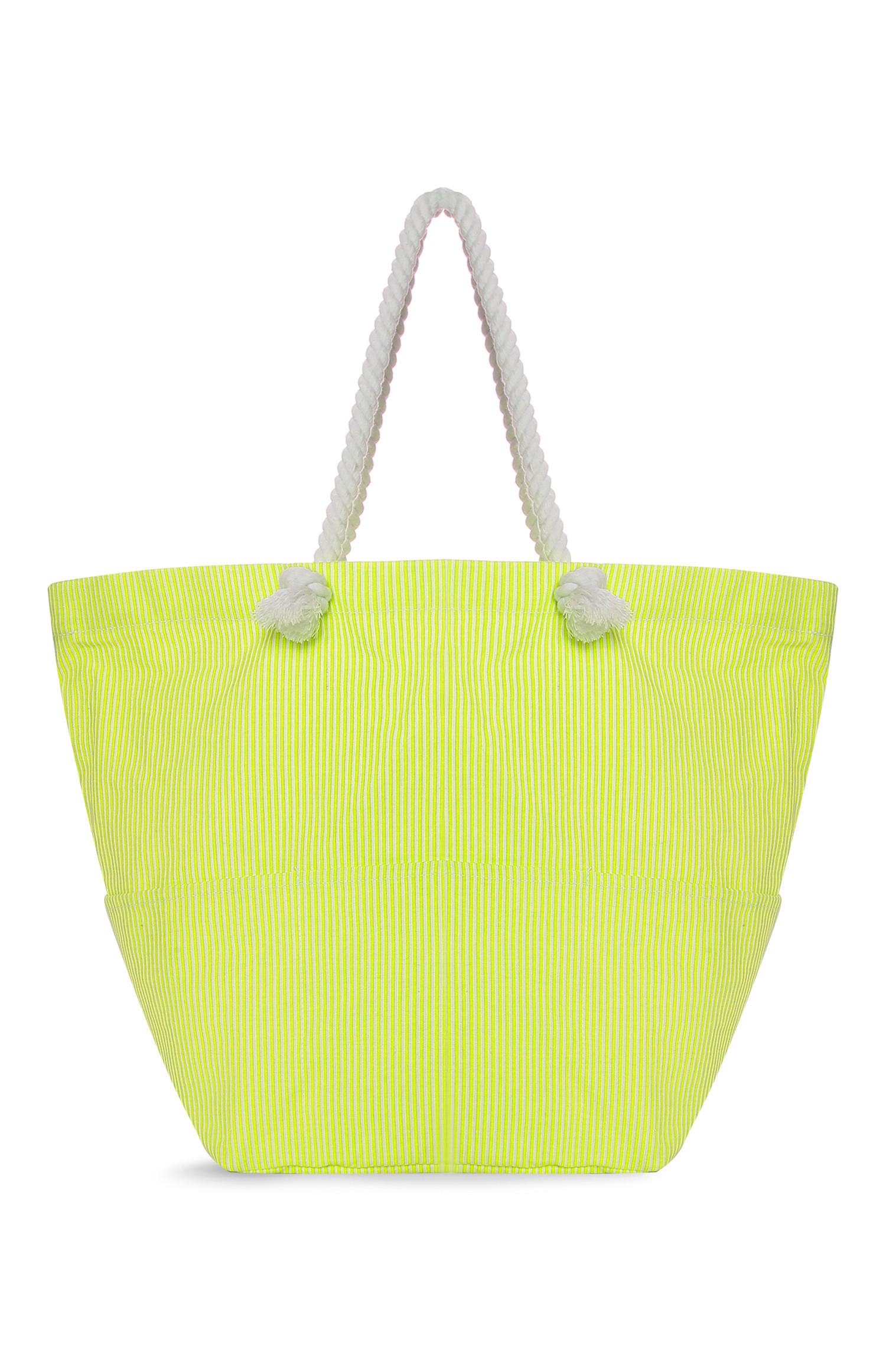 Geelgestreepte shopper