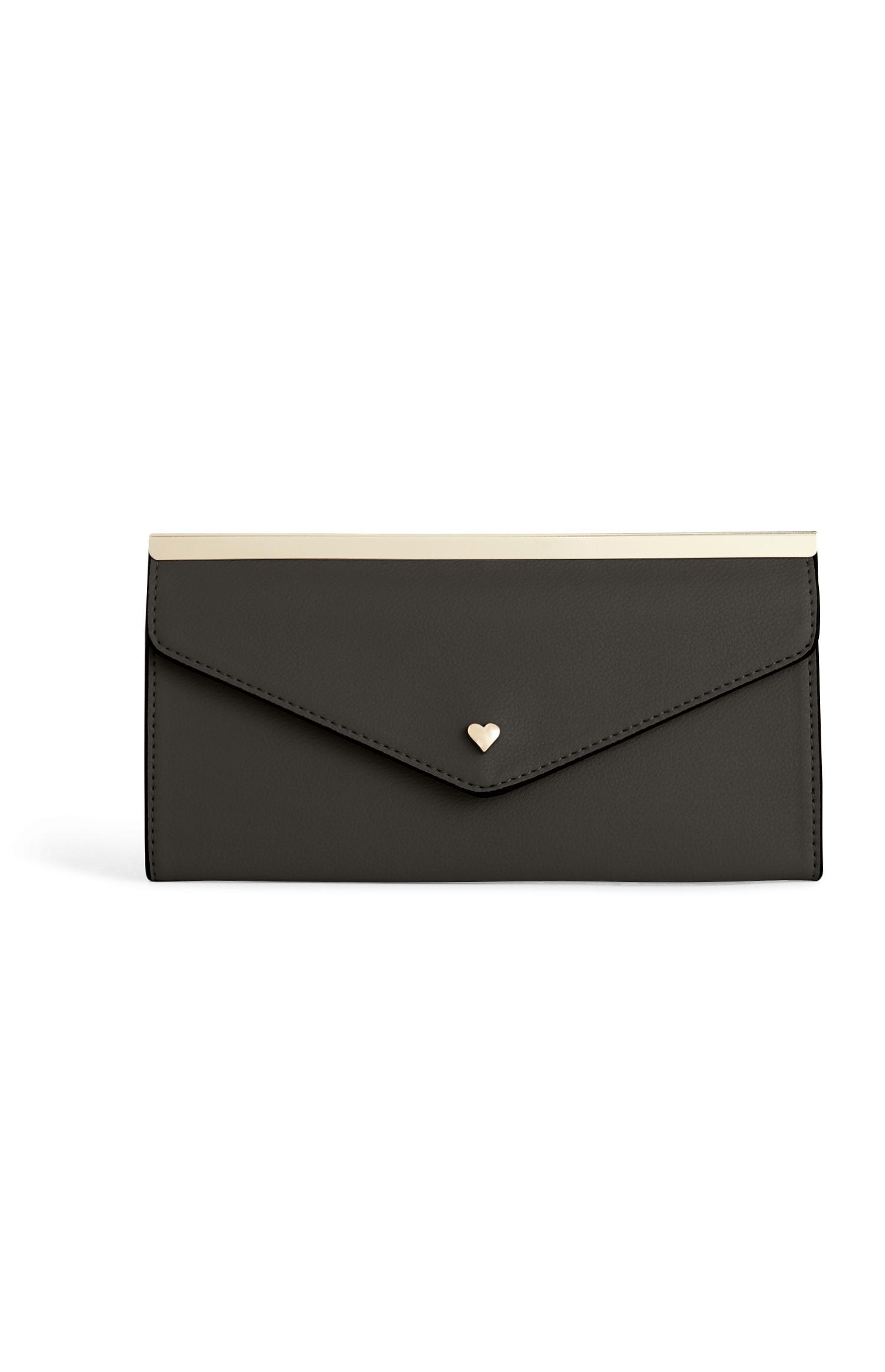 Zwarte clutch met hartje