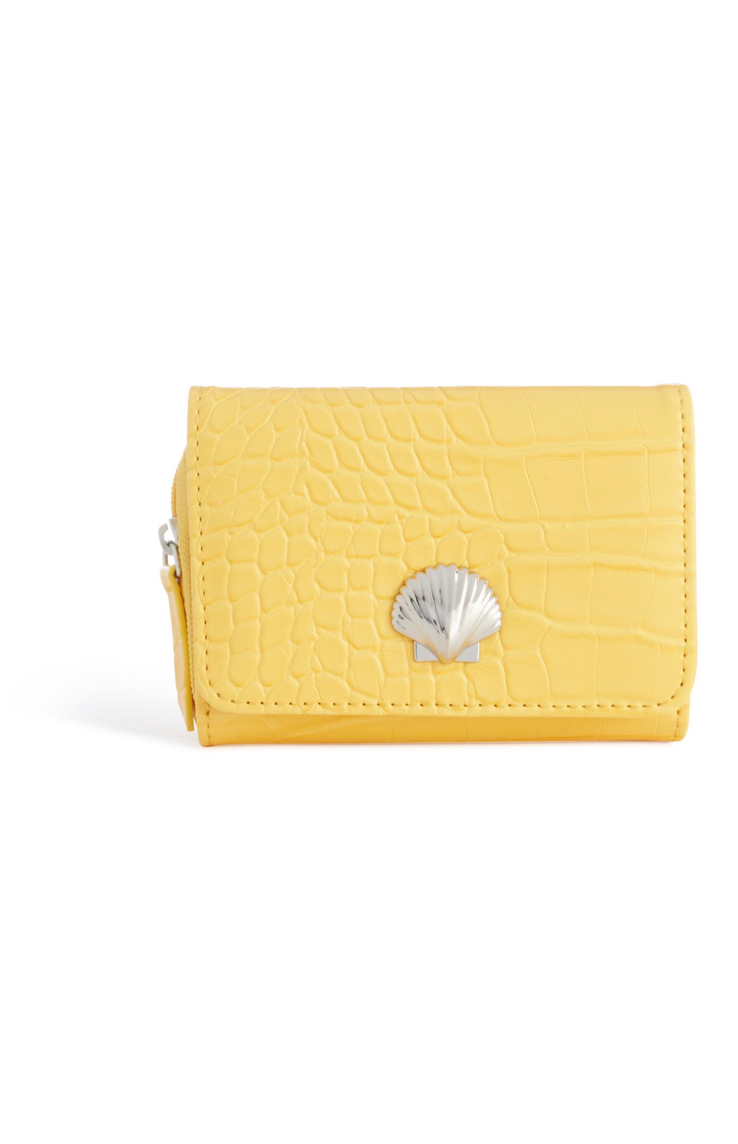 Gele portemonnee met schelp