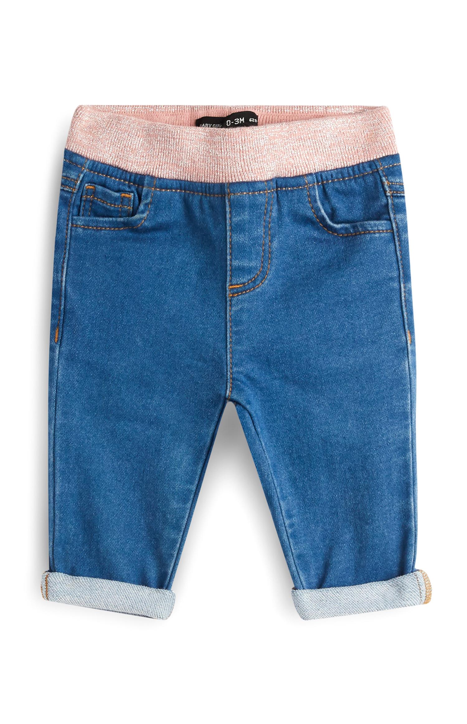 Jeans con vita in maglia da bimba