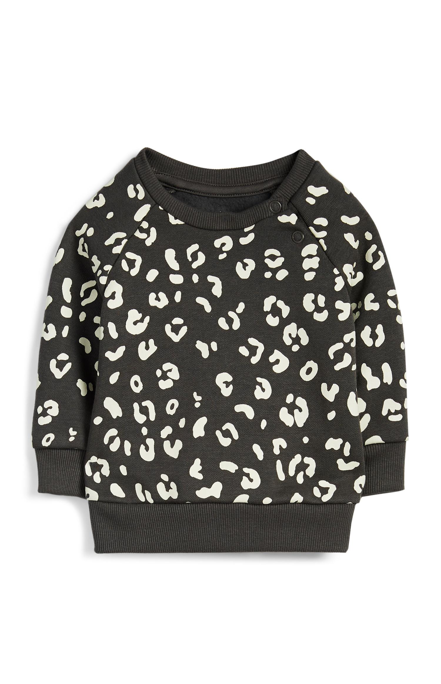 Felpa con stampa leopardata da bimba