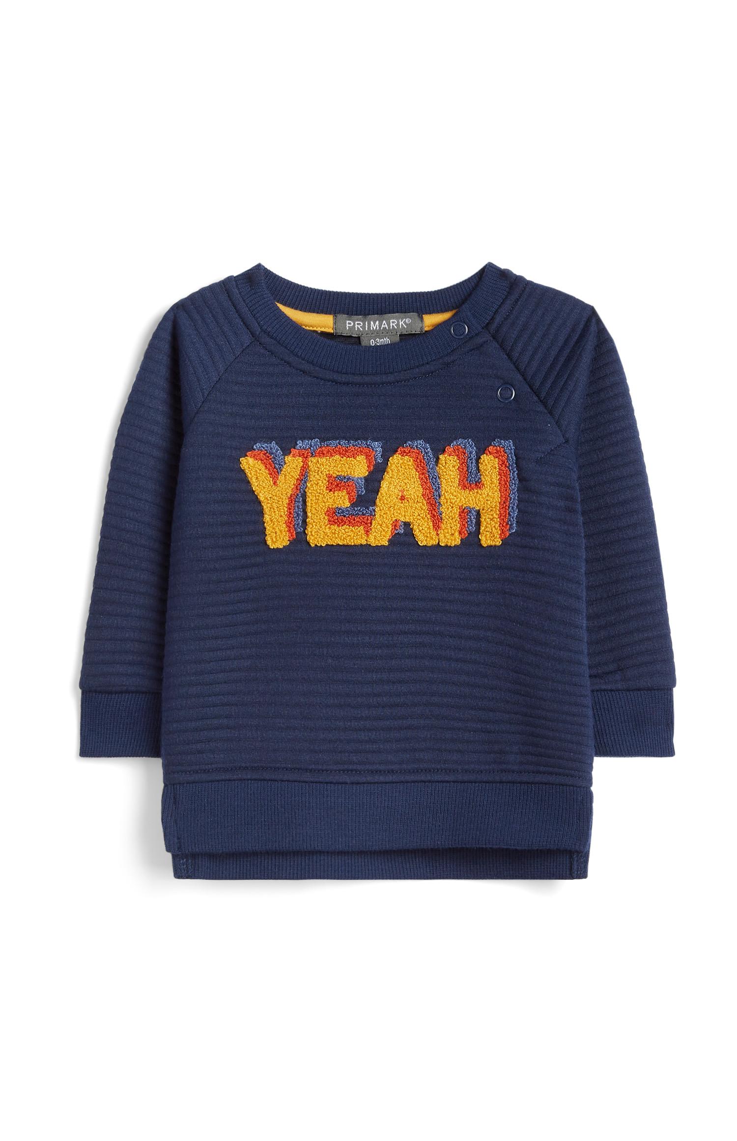 Marineblauer Pullover mit Slogan für Babys (J)