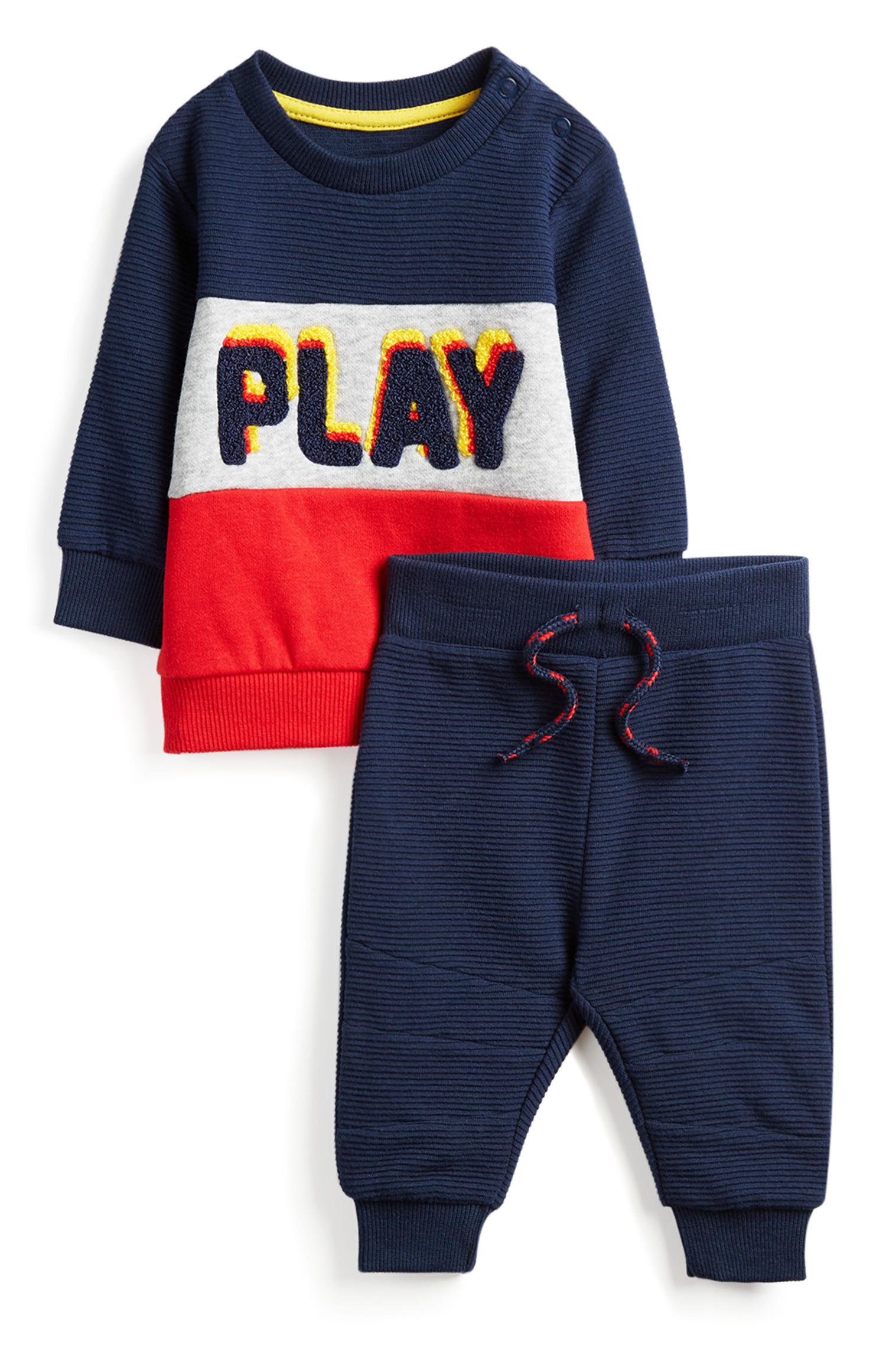 Marineblaues Outfit für Babys (J), 2-teilig