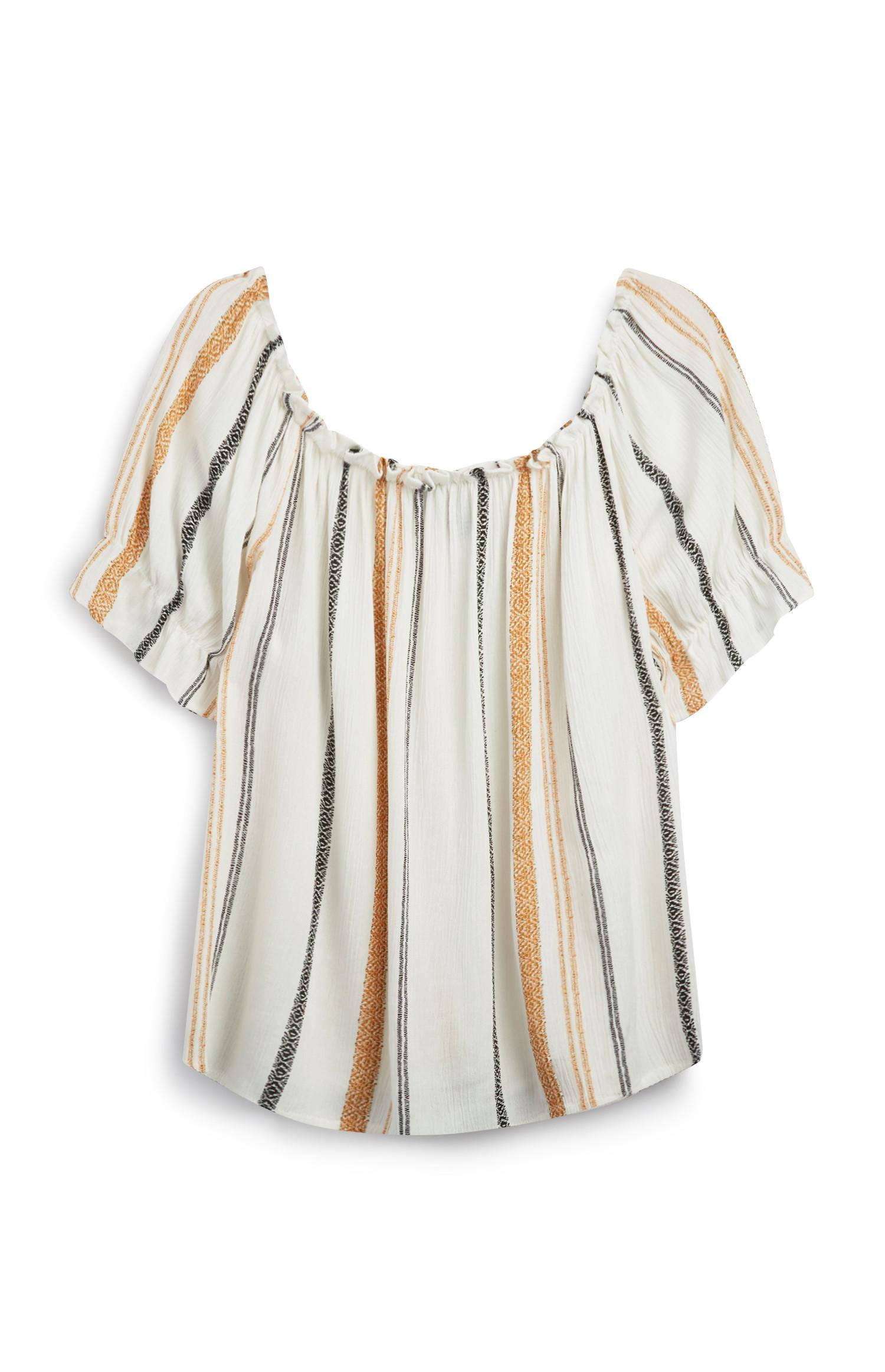 Gestreepte Bardot-top