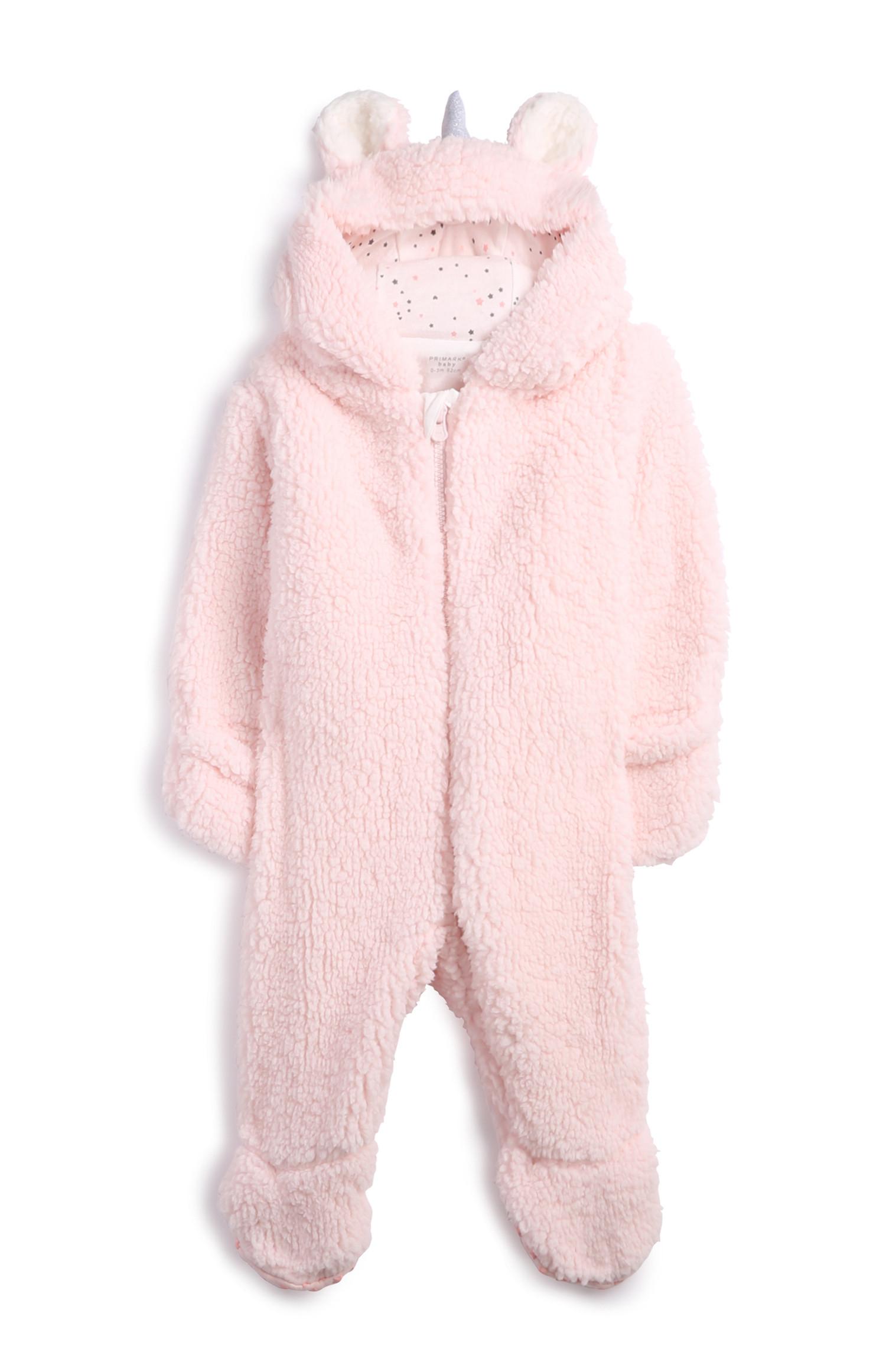 Tutina morbida rosa unicorno da neonata