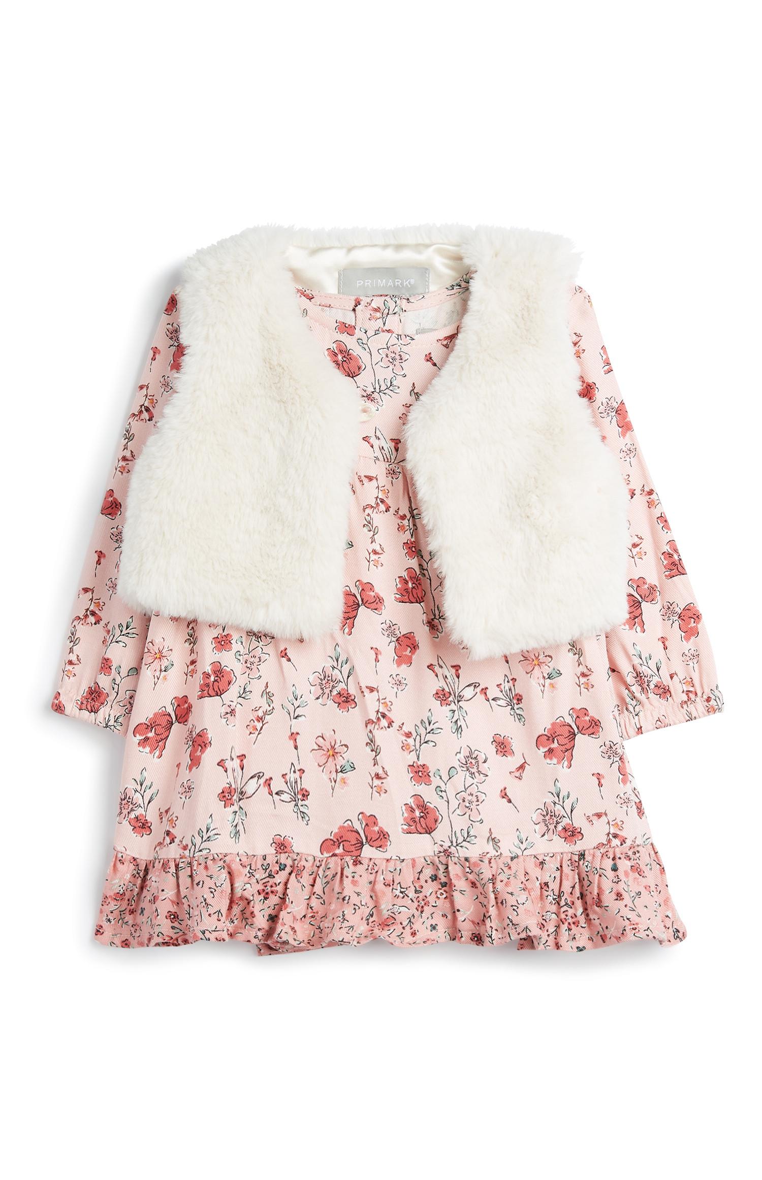 Abito floreale e gilet da bimba