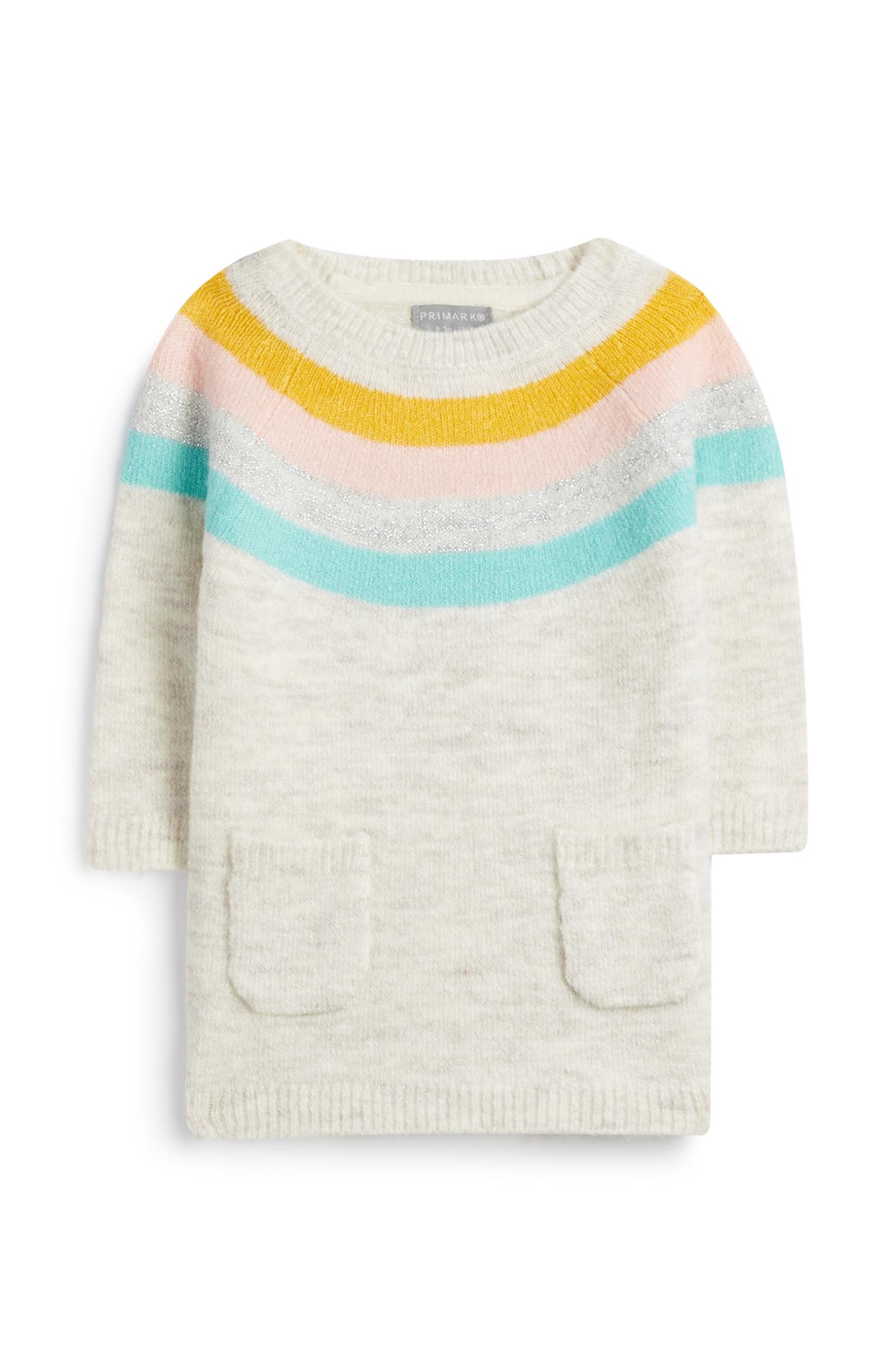 Abito arcobaleno in maglia da bimba
