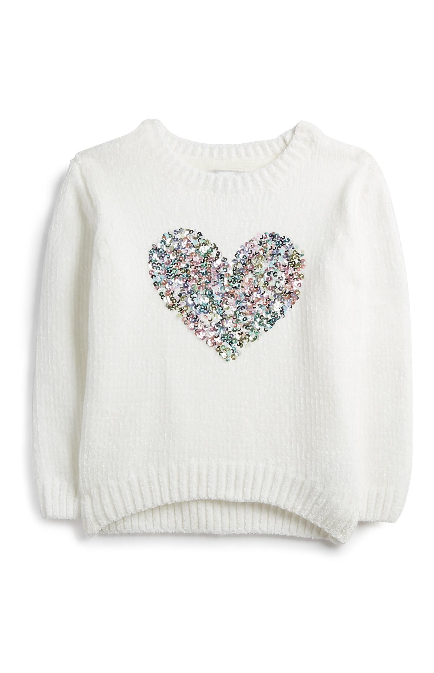 Pullover mit Pailletten-Herz (kleine Mädchen)