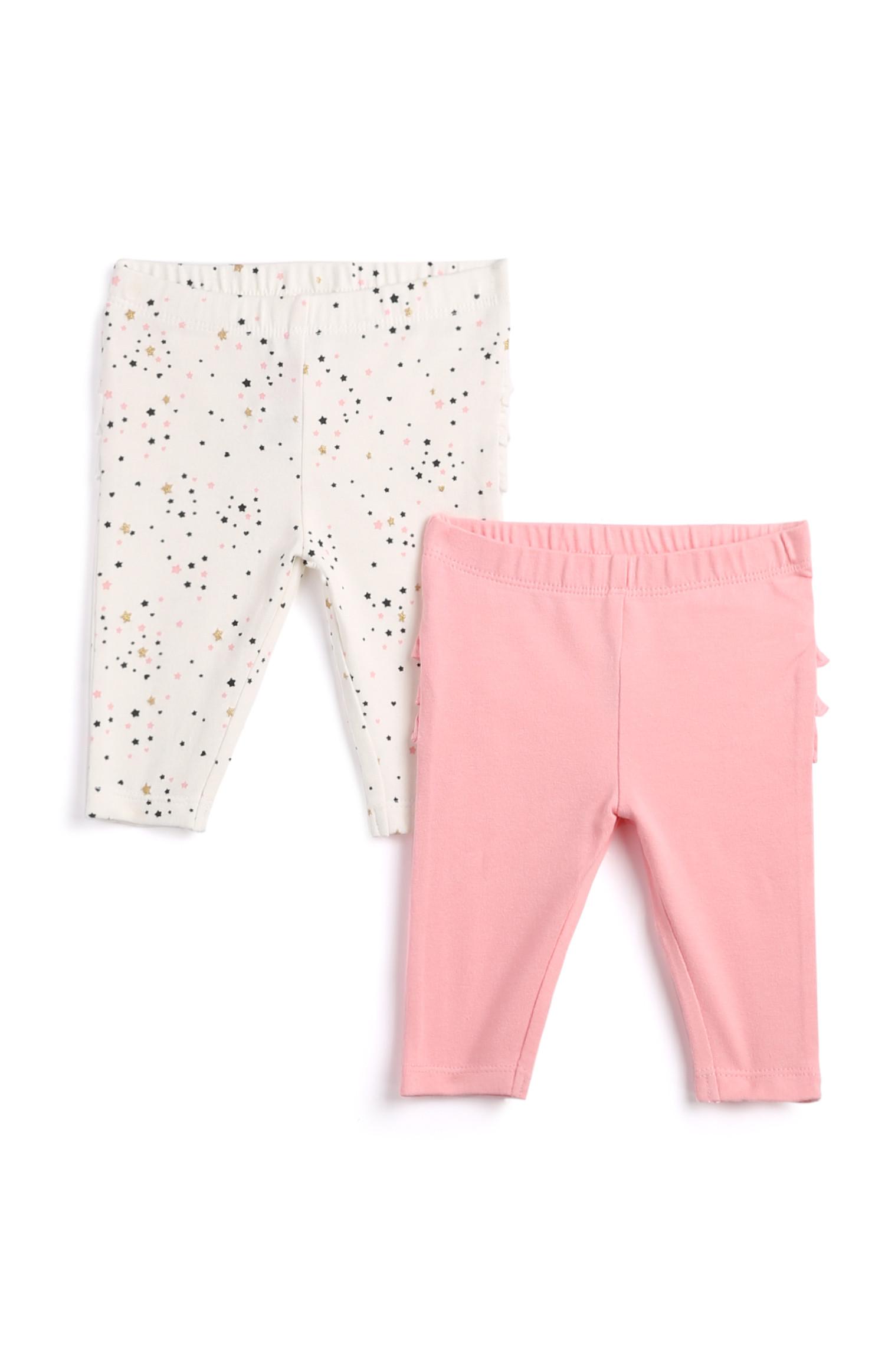 Rosa Leggings für Neugeborene (M), 2er-Pack