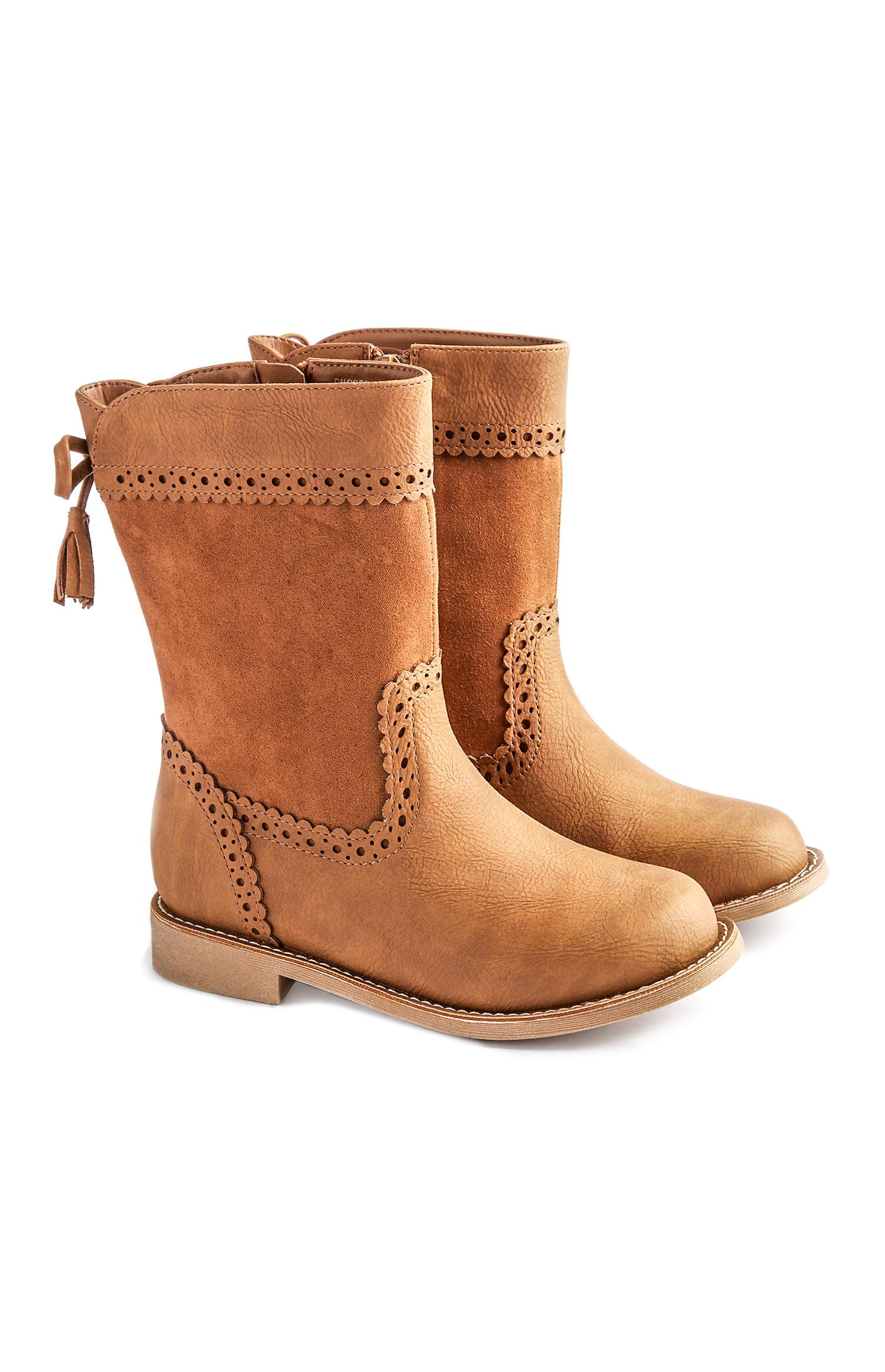 Stivaletti in pelle e camoscio da bambina