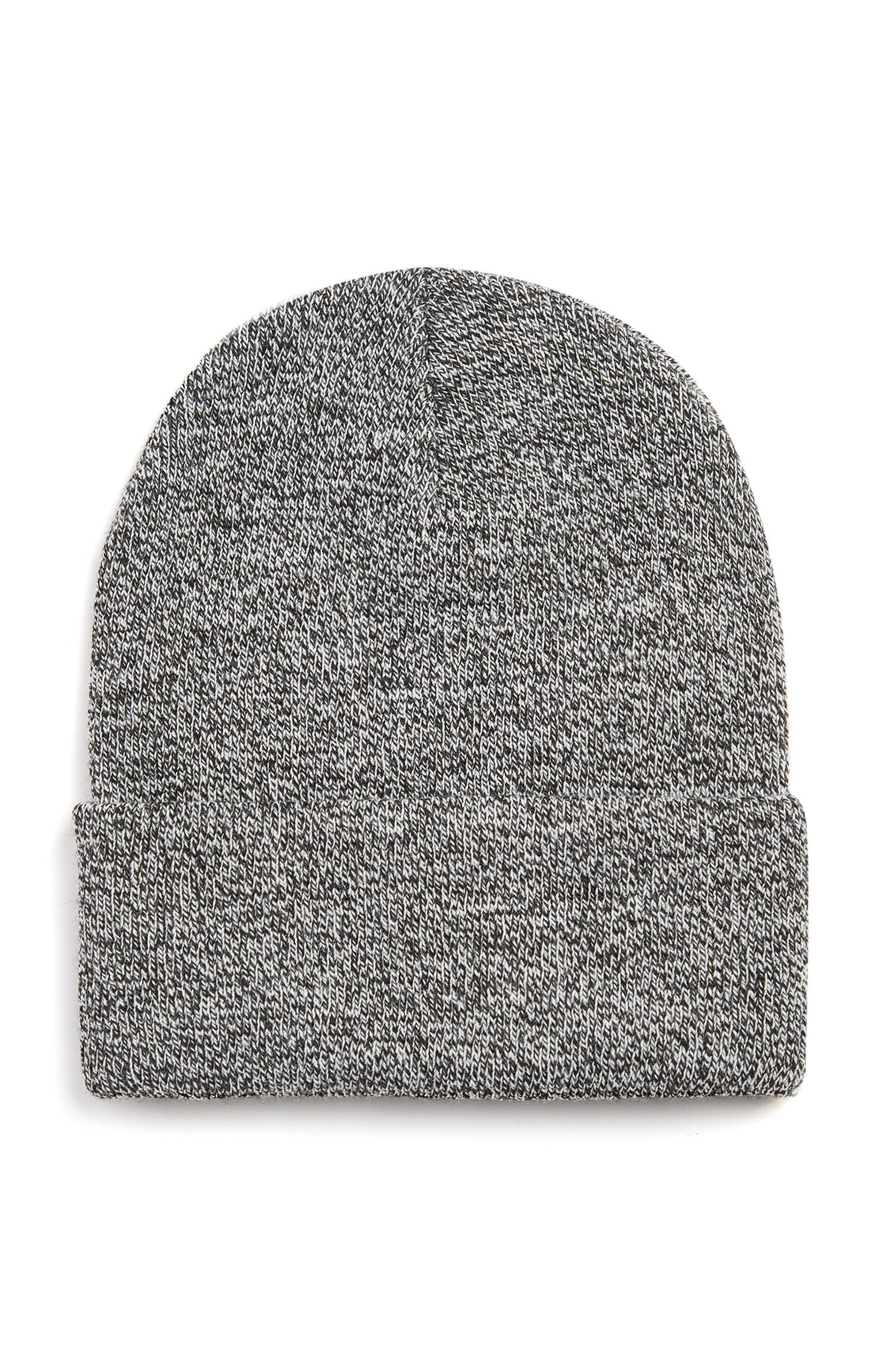 Graue Beanie mit Umschlag