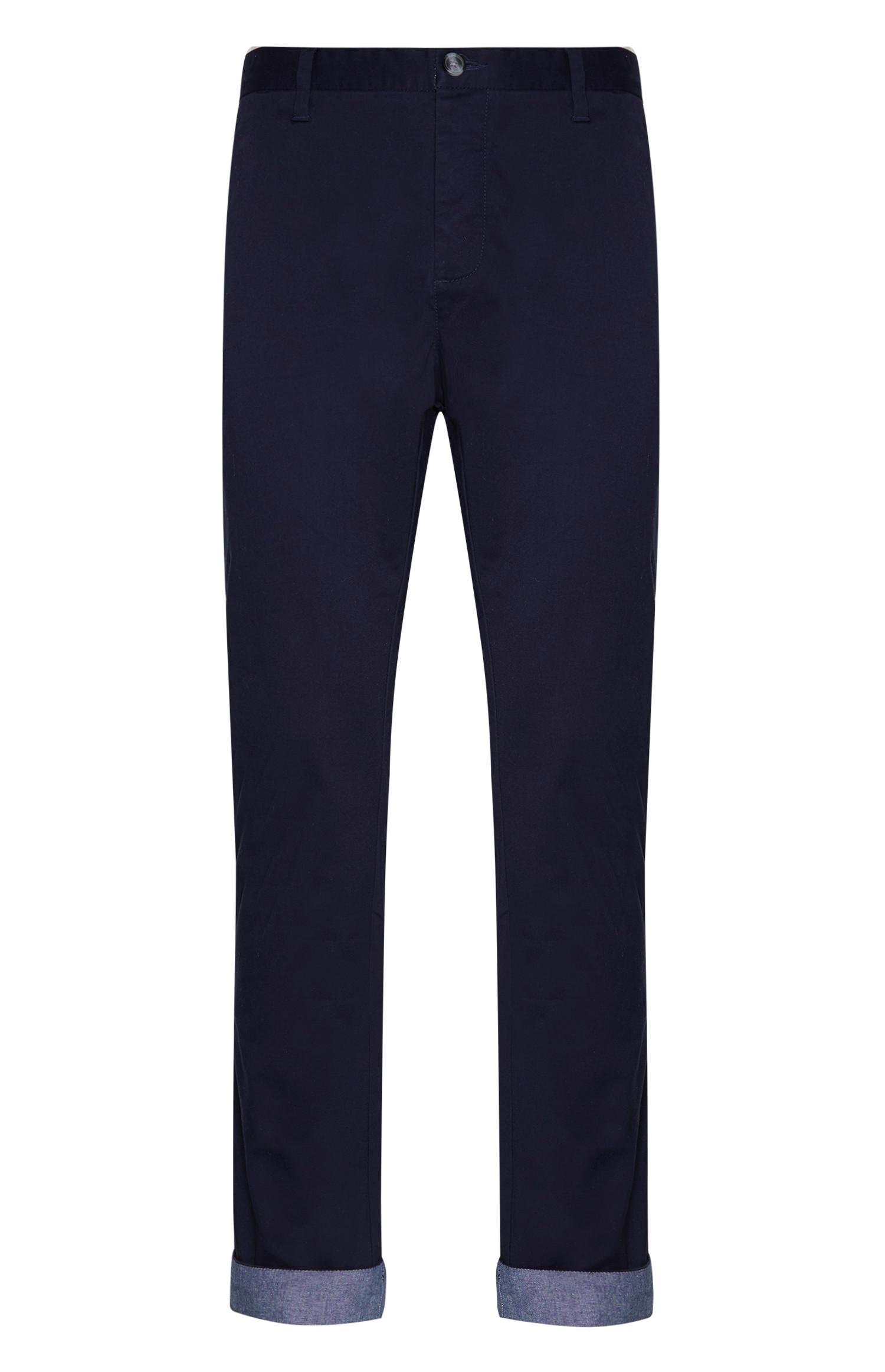 Marineblaue Slim-Fit-Chinohose