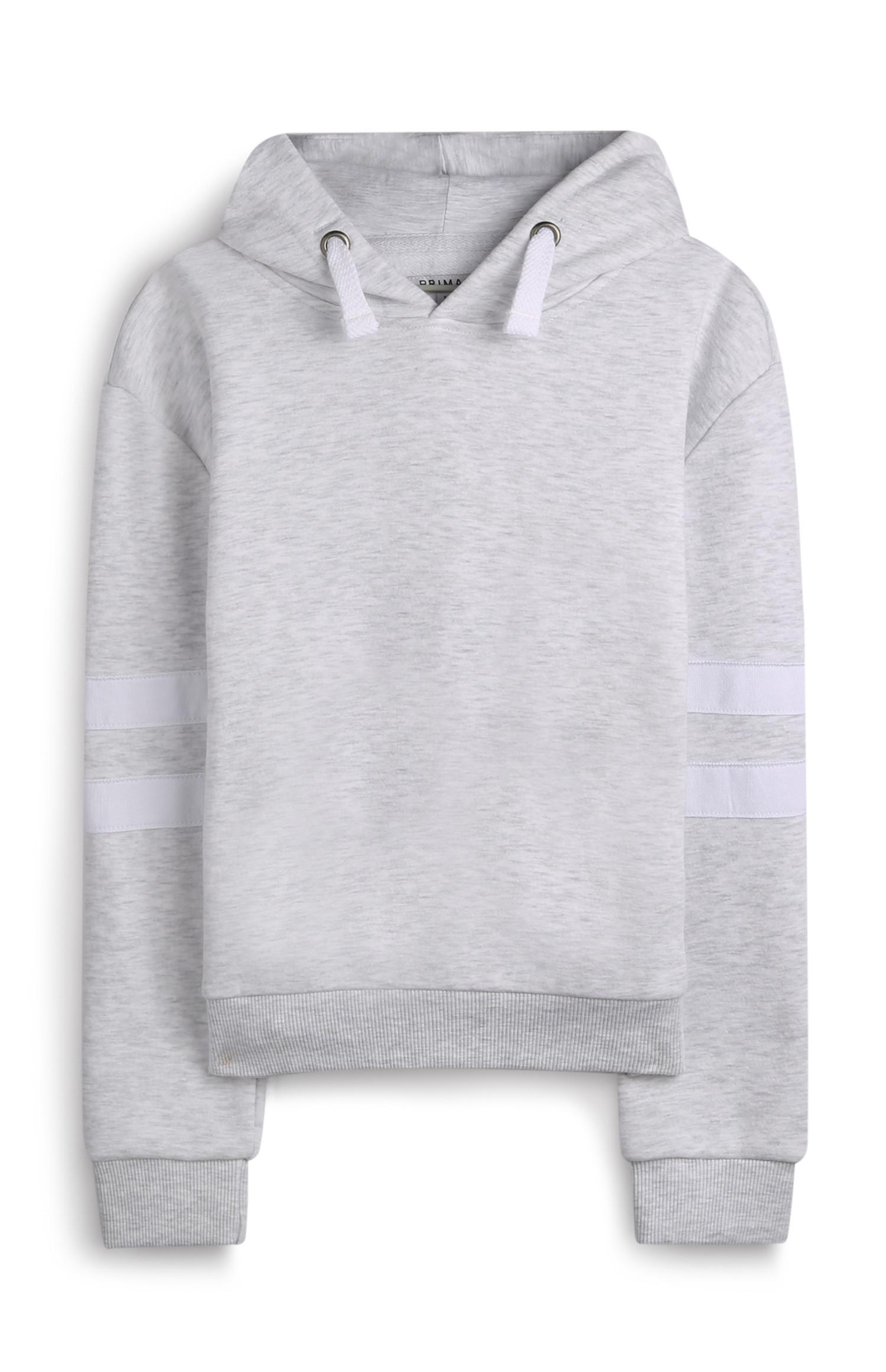 Grauer Kapuzenpullover mit Streifen (Teeny Girls)