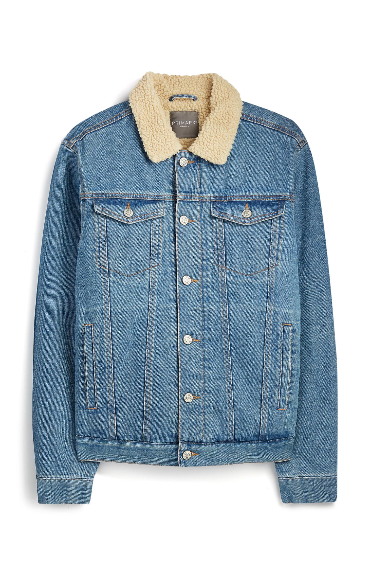 Jeansjacke mit Borg-Kragen