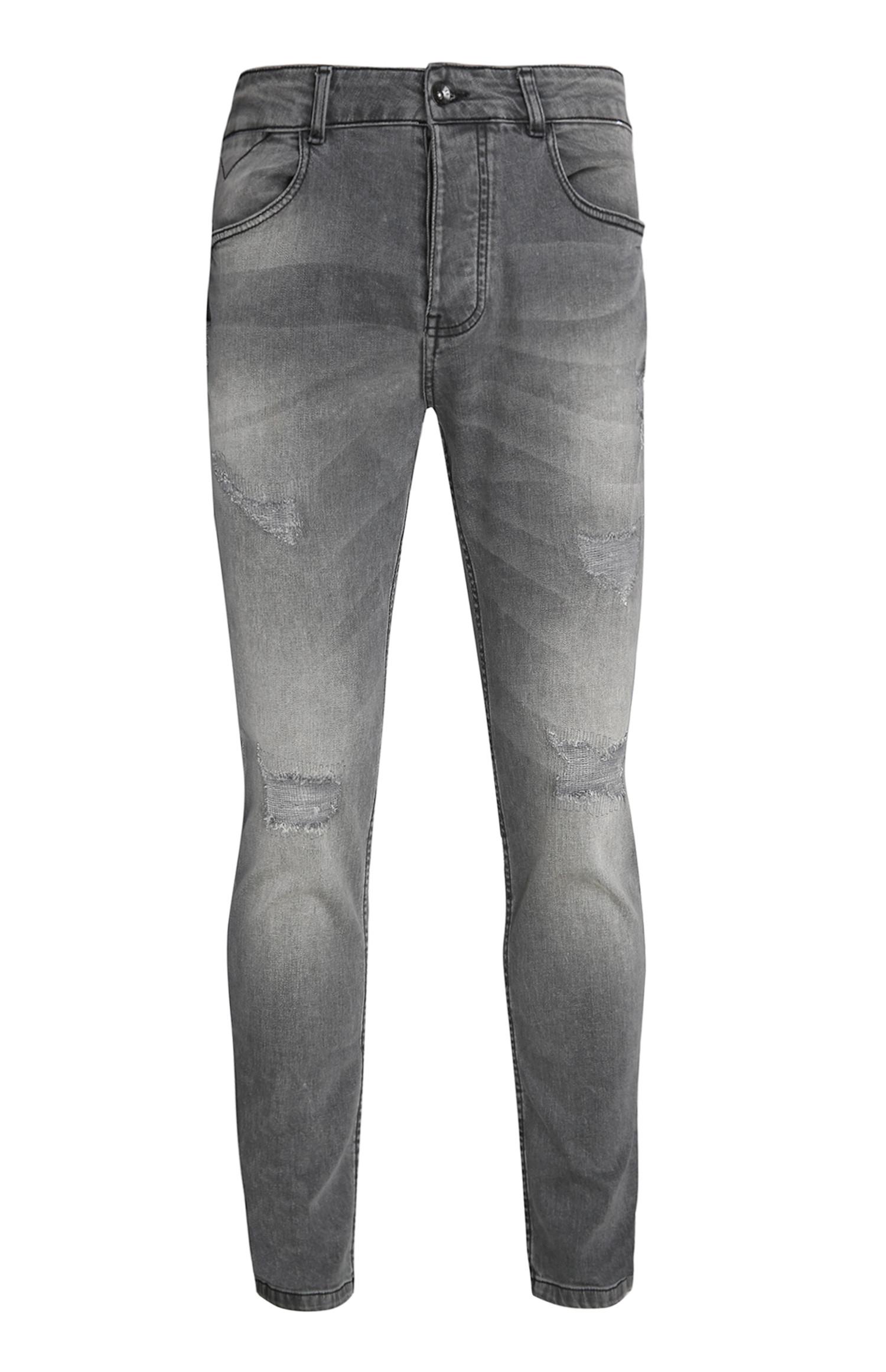 Graue Slim-Fit-Jeans