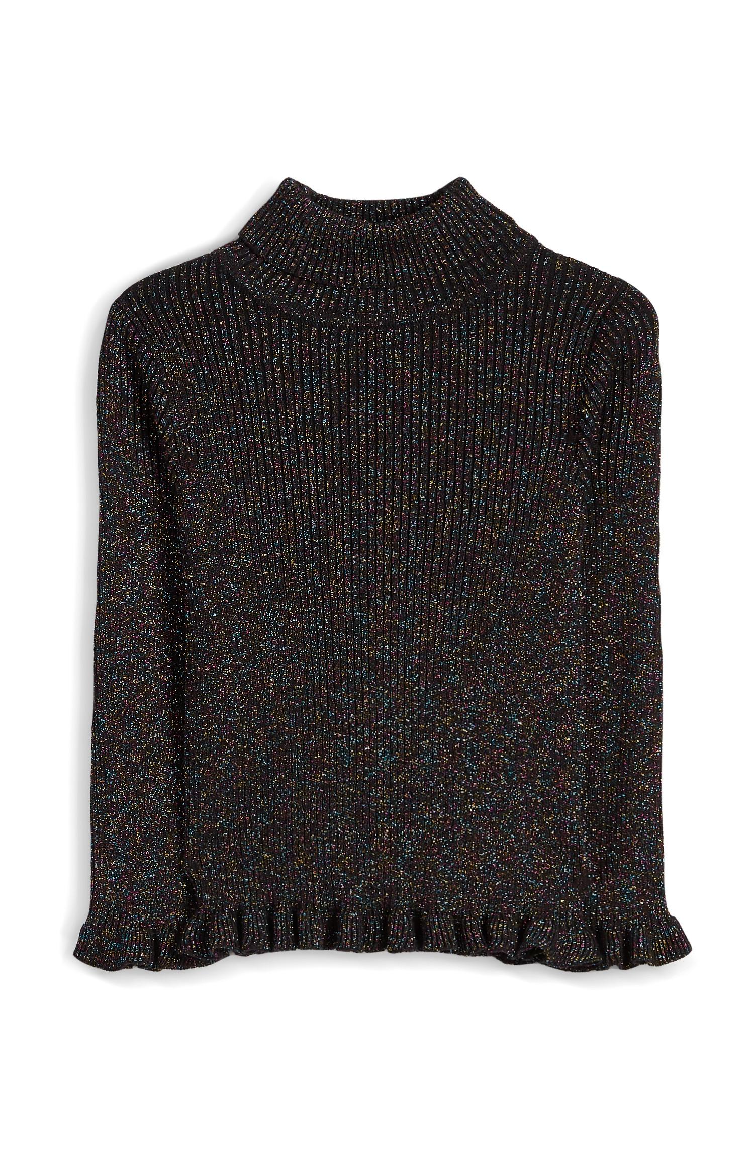 Glitzernder Rollkragenpullover, schwarz (kleine Mädchen)