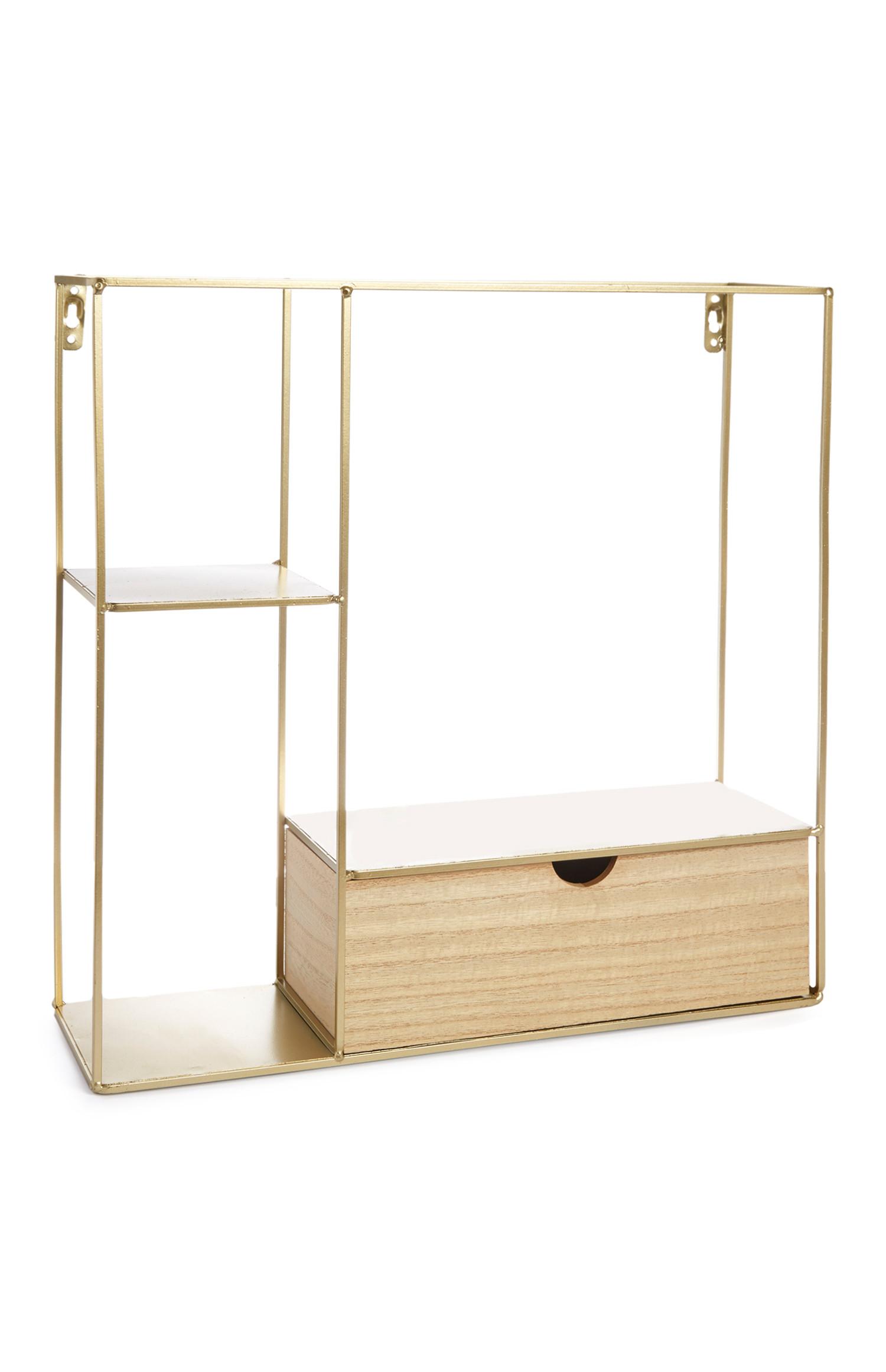 Mensola oro grande con cassetti