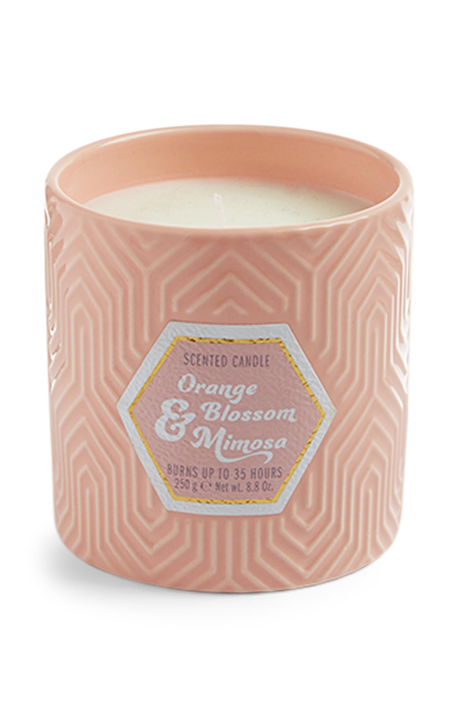 Candela rosa vasetto in ceramica